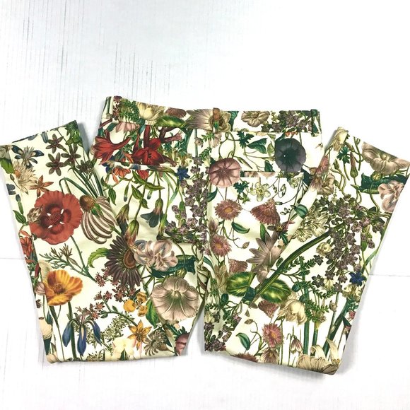 Zara Basics Floral Print Skinny Cropped jeans - Picture 5 of 10